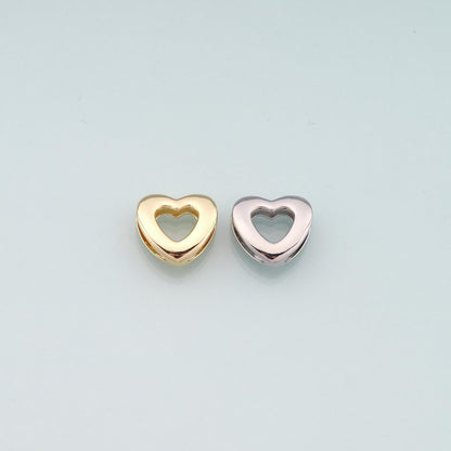 18K Gold Filled Heart Spacer Beads for Jewelry Making