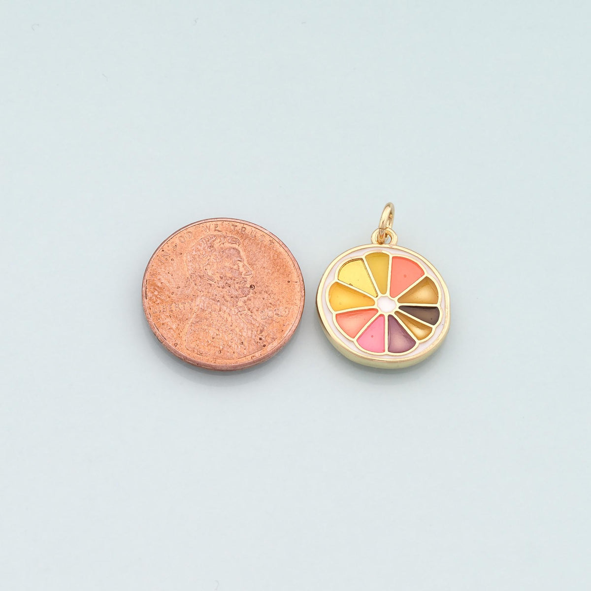 18K Gold Filled Enamel Charm Pendant for Jewelry Making