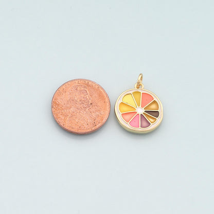 18K Gold Filled Enamel Charm Pendant for Jewelry Making