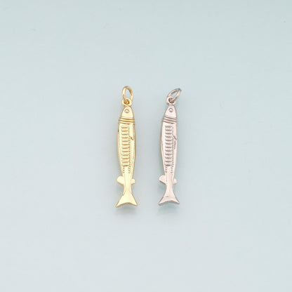 Gold Fish Charms,18K Gold Filled Fish Pendant,Ocean Charm Bracelet Necklace for DIY Jewelry Making Supply