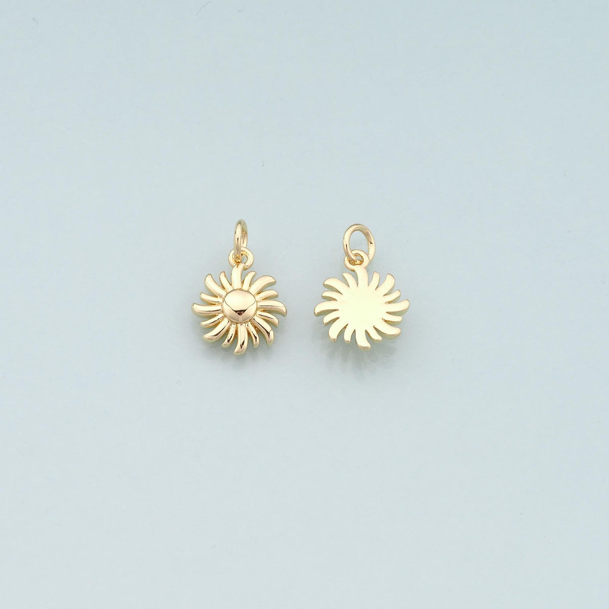 Gold Sun Charms,18K Gold Filled Sun Pendant,Celestial Charm Bracelet Necklace for DIY Jewelry Making Supply