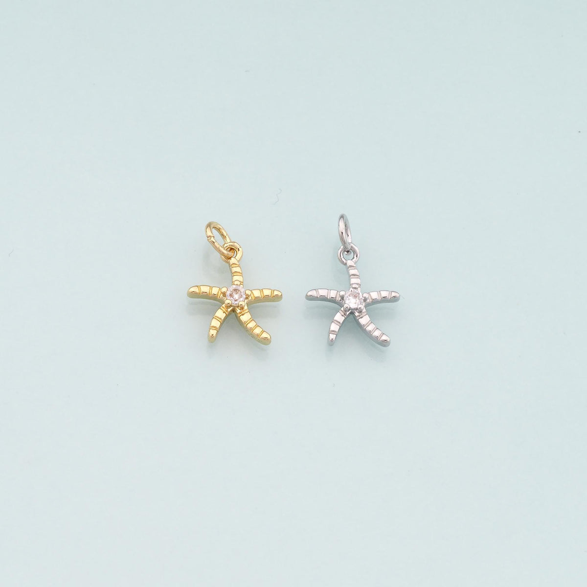 18K Gold Filled Star CZ Charm Pendant for Jewelry Making