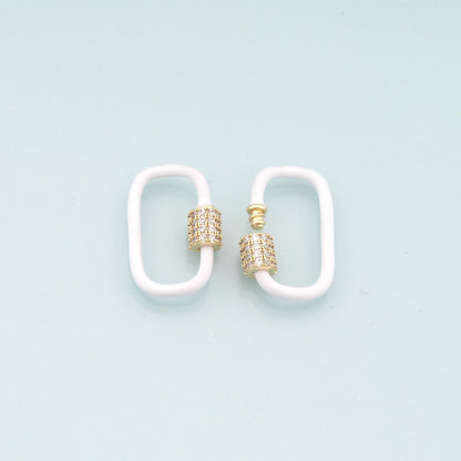 18K Gold Filled Enamel Oval Clasp for Jewelry Making