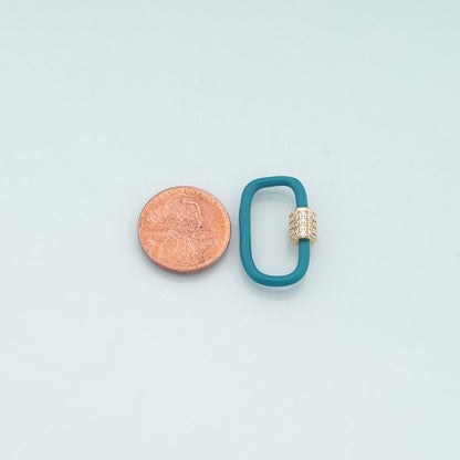 18K Gold Filled Enamel Oval Carabiner Clasp,Buckle Clasp,Carabiner Screw Clasp,Turnbuckle,for DIY Jewelry