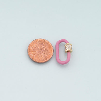 18K Gold Filled Enamel Oval Carabiner Clasp,Buckle Clasp,Carabiner Screw Clasp,Turnbuckle,for DIY Jewelry