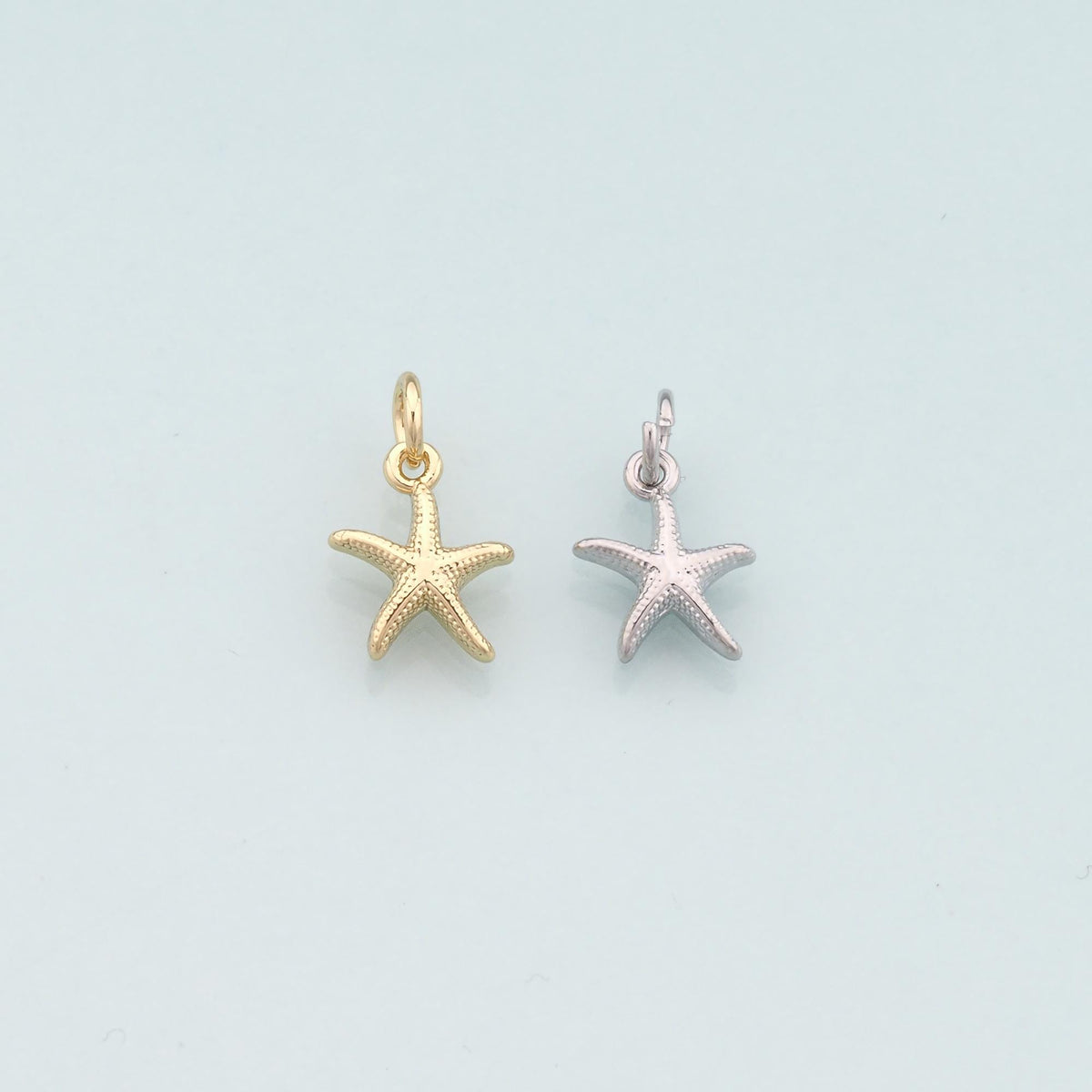 Gold Starfish Charms,18K Gold Filled Sea Star Pendant,Starfish Charm Bracelet Necklace for DIY Jewelry Making Supply