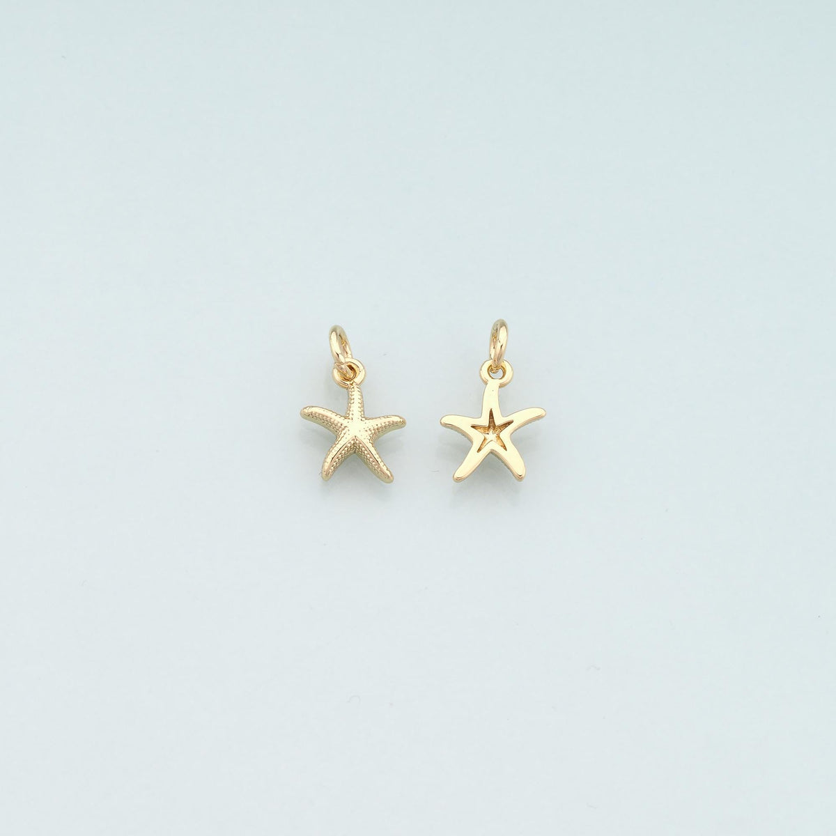 Gold Starfish Charms,18K Gold Filled Sea Star Pendant,Starfish Charm Bracelet Necklace for DIY Jewelry Making Supply
