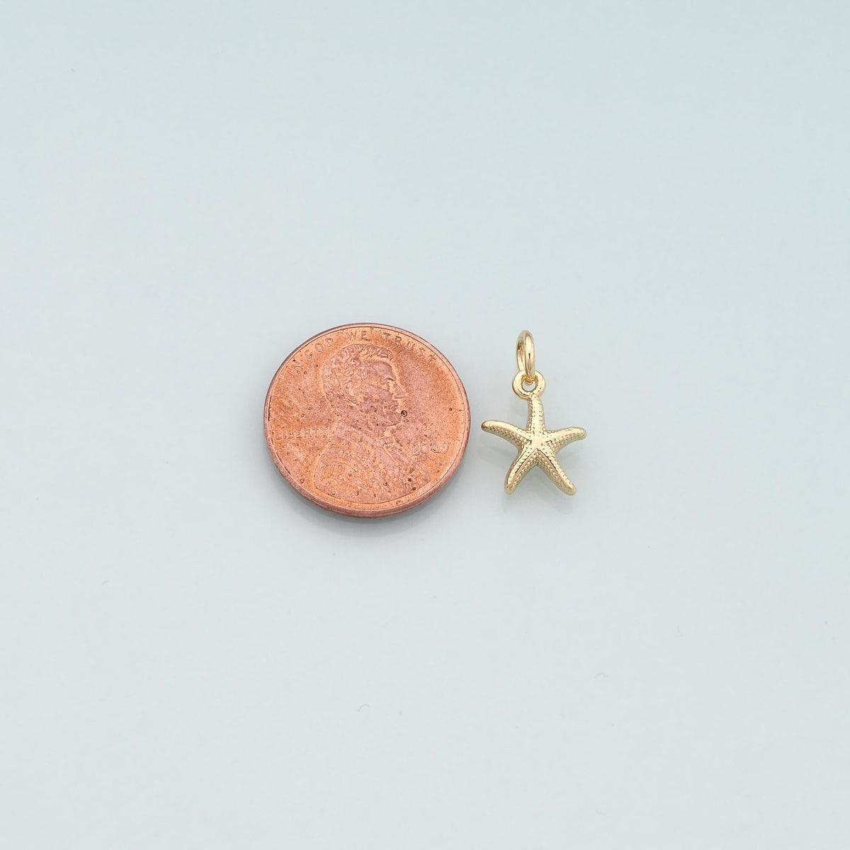 Gold Starfish Charms,18K Gold Filled Sea Star Pendant,Starfish Charm Bracelet Necklace for DIY Jewelry Making Supply