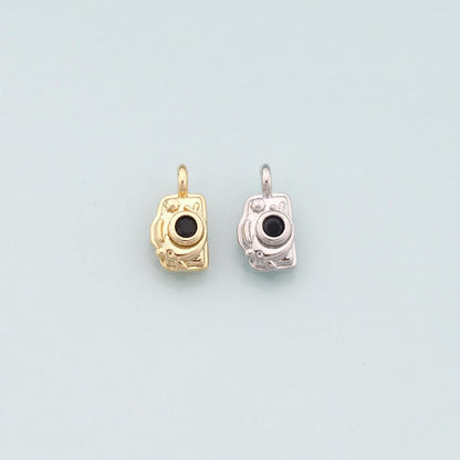 Gold Camera Charms,18K Gold Filled Camera Pendant,Camera Charm Bracelet Necklace for DIY Jewelry Making Supply