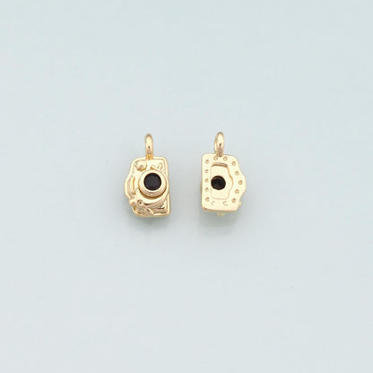 Gold Camera Charms,18K Gold Filled Camera Pendant,Camera Charm Bracelet Necklace for DIY Jewelry Making Supply