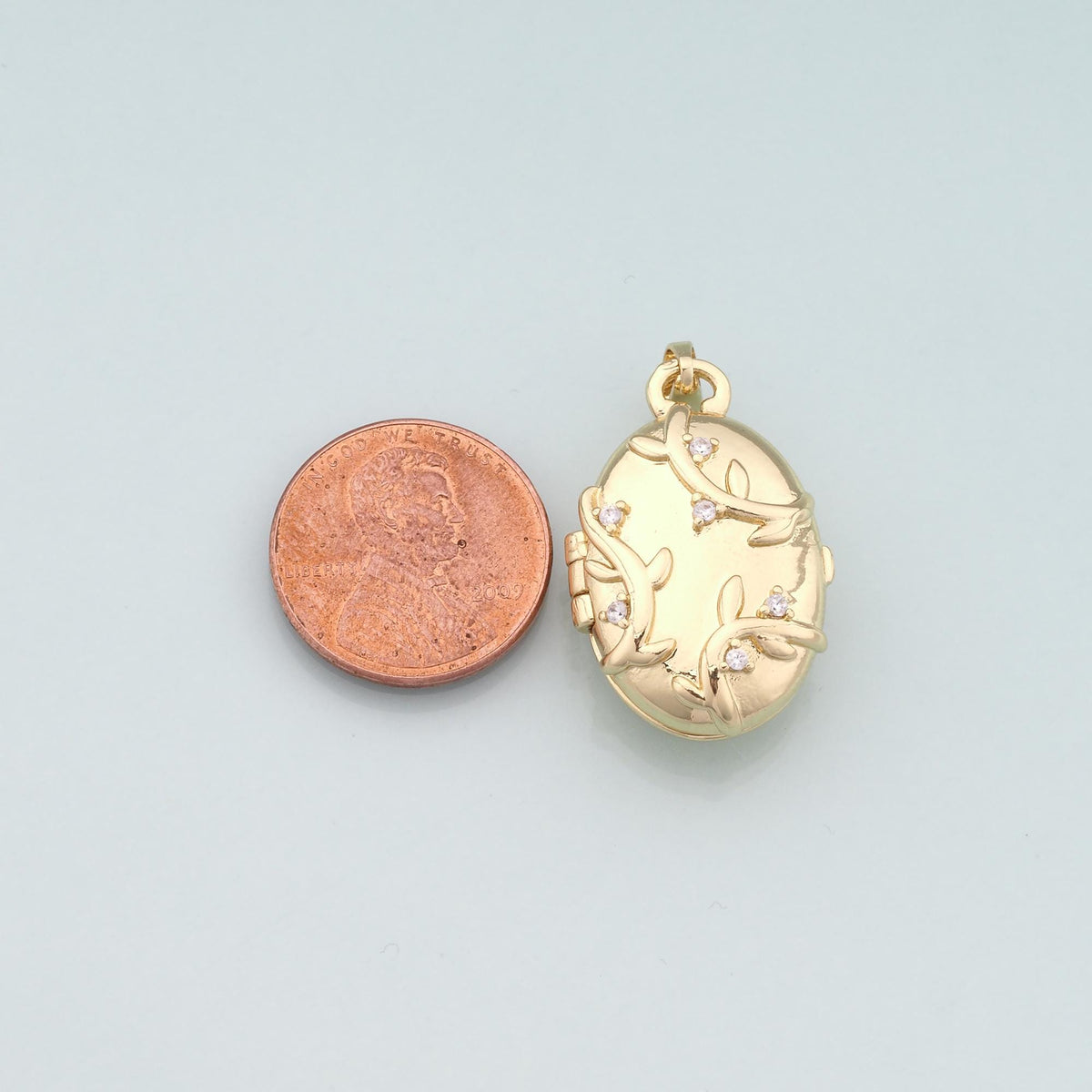 18K Gold Filled Openable Oval Pendant,CZ Micro Pave Oval Charm Bracelet Necklace for DIY Jewelry Making Supply