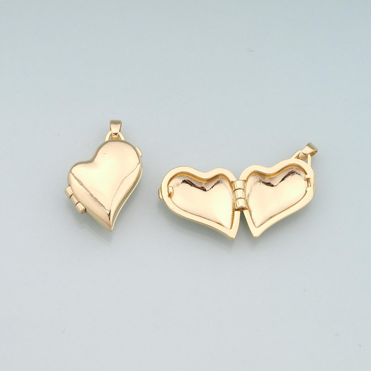 18K Gold Filled Heart Charm Pendant for Jewelry Making