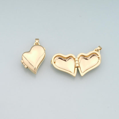 18K Gold Filled Heart Charm Pendant for Jewelry Making
