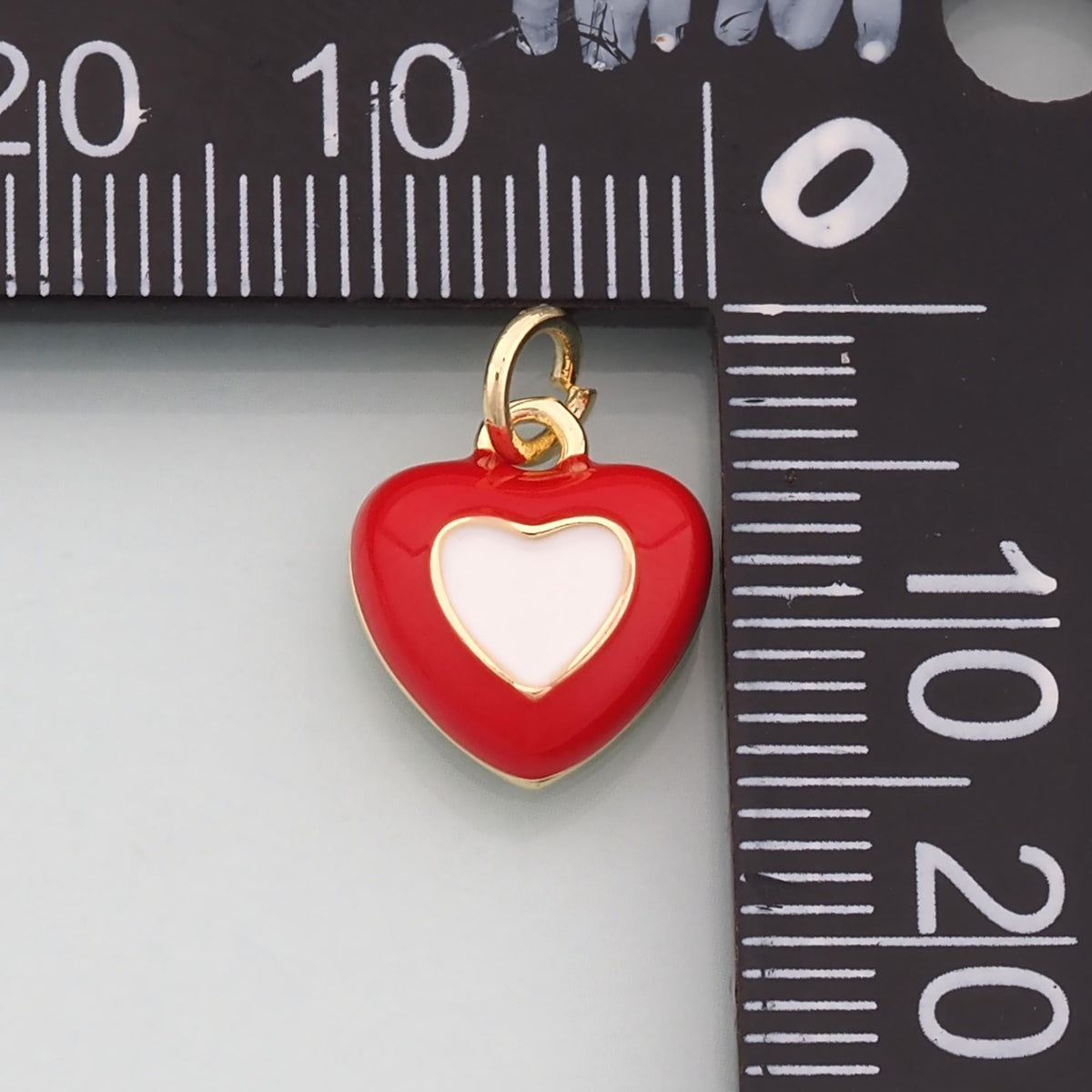 18K Gold Filled Heart Enamel Charm Pendant for Jewelry Making