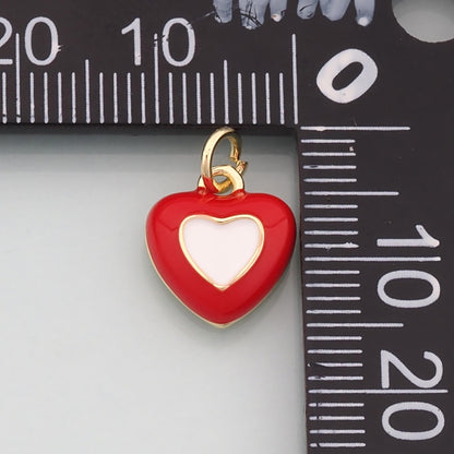 18K Gold Filled Heart Enamel Charm Pendant for Jewelry Making