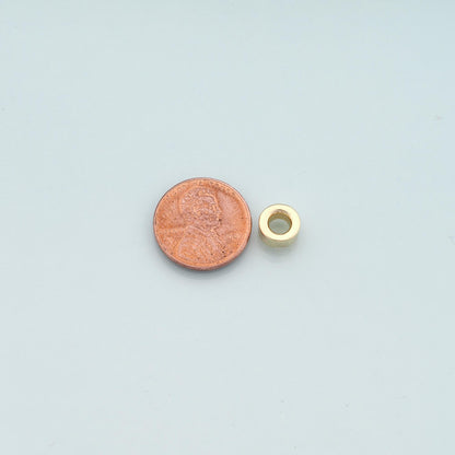 Gold Round Beads Charms,18K Gold Filled Round Flat Spacer beads Bracelet Necklace for DIY Jewelry Making Supply