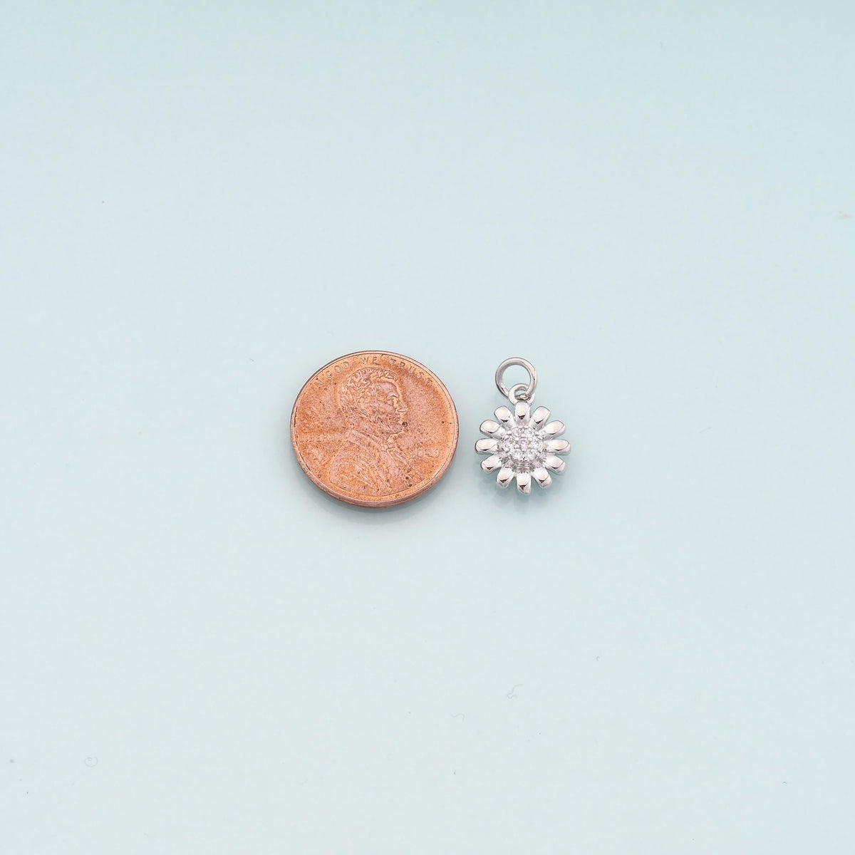 Gold Flower Charms,18K Gold Filled Flower Pendant,CZ Micro Pave Flower Charm Bracelet Necklace for DIY Jewelry Making Supply