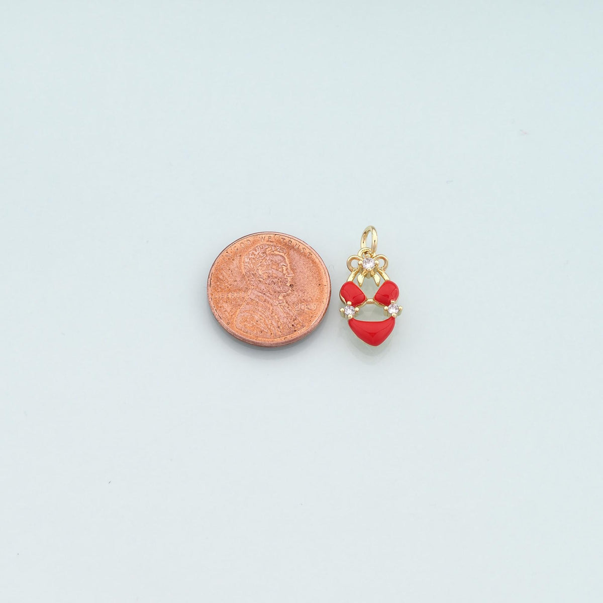 18K Gold Filled Bikini Pendant,Enamel Bikini Charm Bracelet Necklace for DIY Jewelry Making Supply