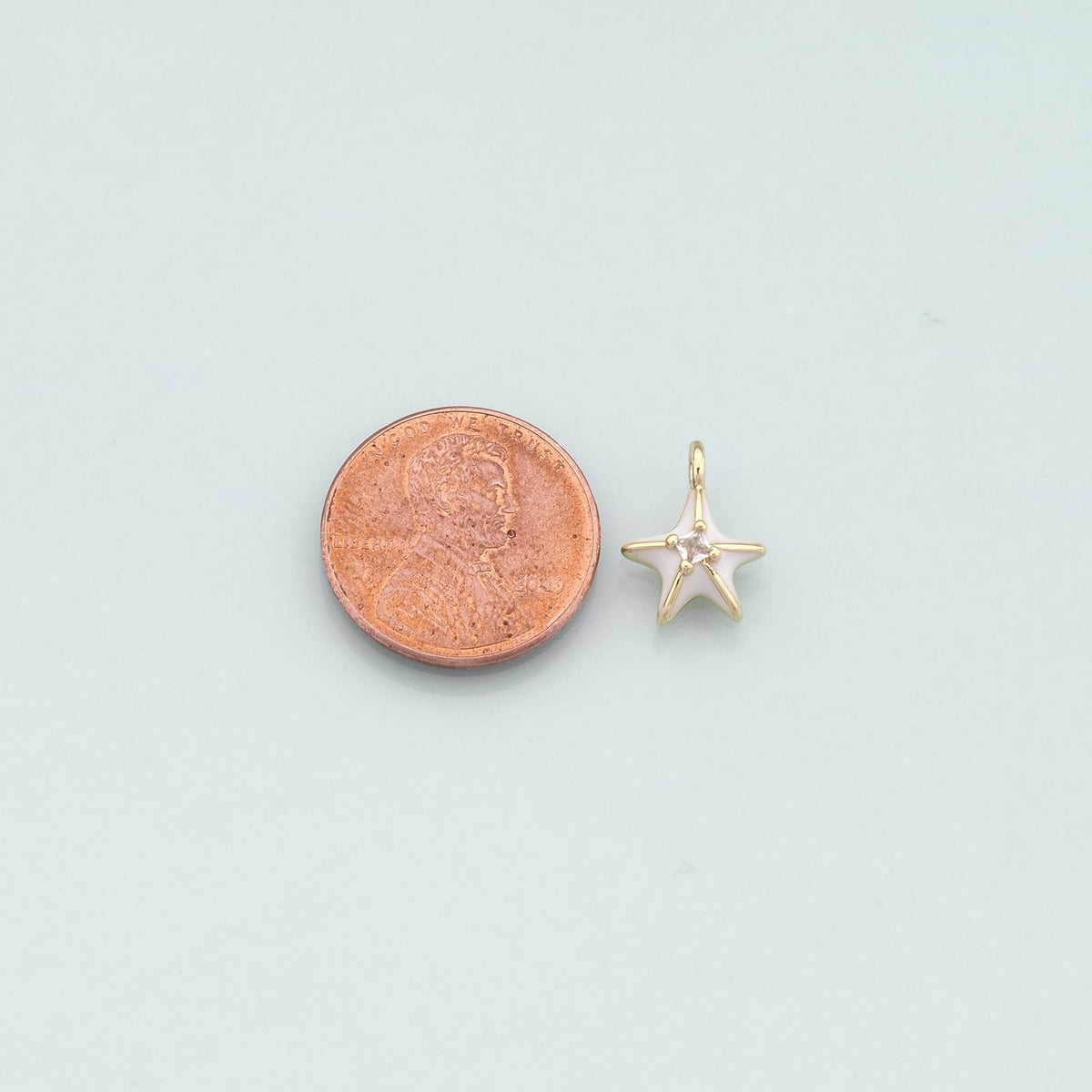 Gold Starfish Charms,18K Gold Filled Sea star Pendant,Enamel Starfish Charm Bracelet Necklace for DIY Jewelry Making Supply