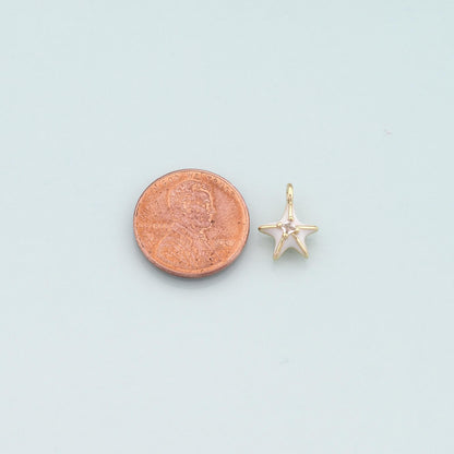 Gold Starfish Charms,18K Gold Filled Sea star Pendant,Enamel Starfish Charm Bracelet Necklace for DIY Jewelry Making Supply