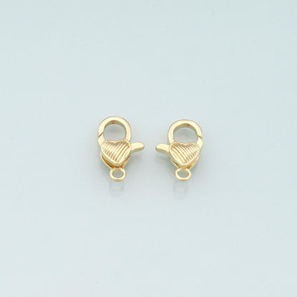 Gold Heart Clasp,18K Gold Filled Lobster Clasp Gold Lobster Claw for DIY Jewelry Finding Necklace Bracelet