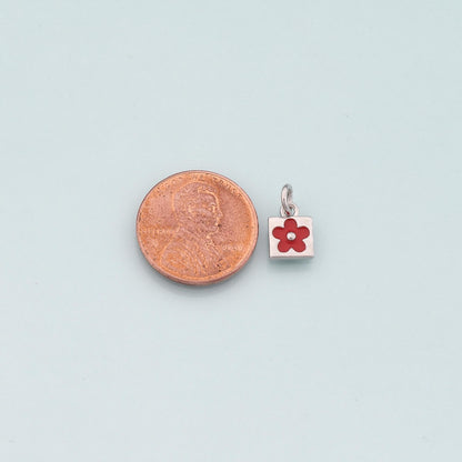 Gold Flower Charms,18K Gold Filled Flower Pendant,Enamel Flower Charm Bracelet Necklace for DIY Jewelry Making Supply