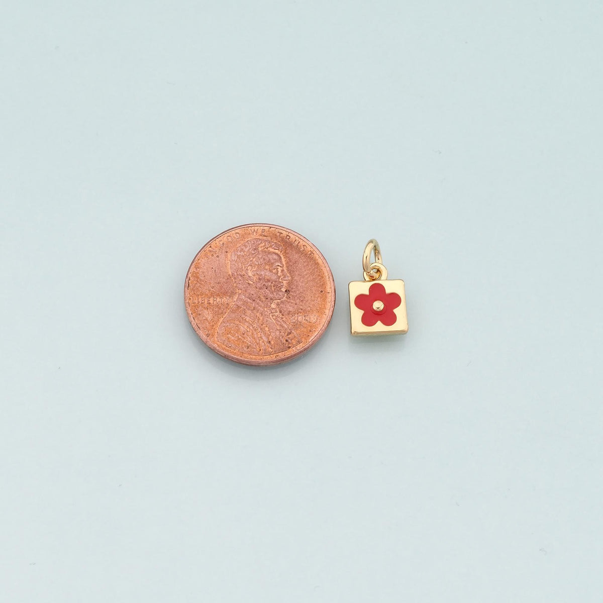 Gold Flower Charms,18K Gold Filled Flower Pendant,Enamel Flower Charm Bracelet Necklace for DIY Jewelry Making Supply
