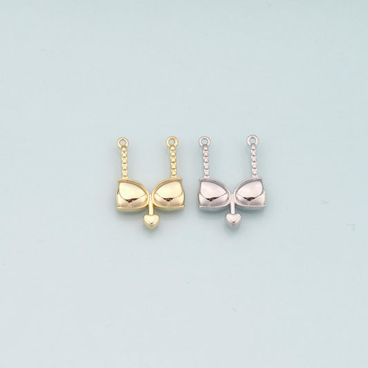 18K Gold Filled Bikini Pendant,Dainty Bikini Charm Bracelet Necklace for DIY Jewelry Making Supply