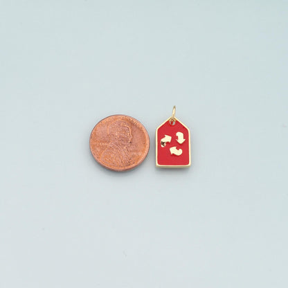18K Gold Filled Hand Enamel Charm Pendant for Jewelry Making