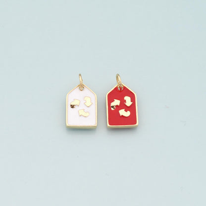 18K Gold Filled Recycle Symbol Pendant,Enamel Recycle Charm Bracelet Necklace for DIY Jewelry Making Supply