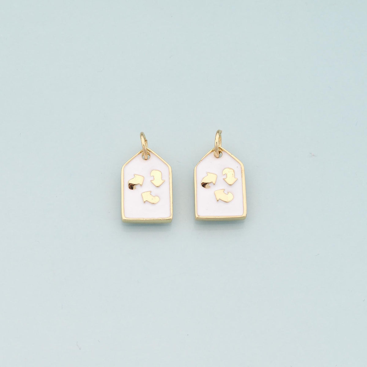 18K Gold Filled Hand Enamel Charm Pendant for Jewelry Making