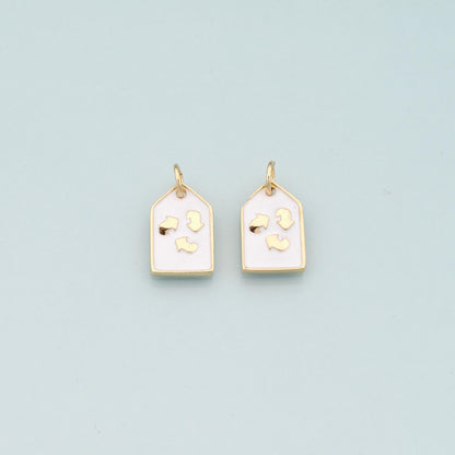 18K Gold Filled Hand Enamel Charm Pendant for Jewelry Making
