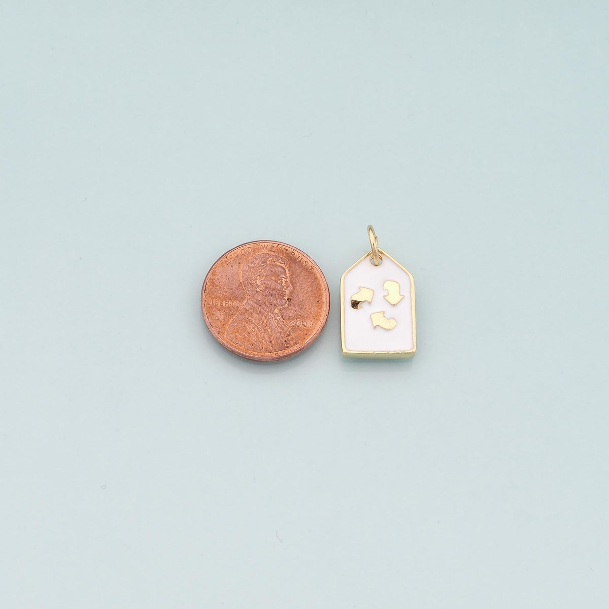 18K Gold Filled Hand Enamel Charm Pendant for Jewelry Making