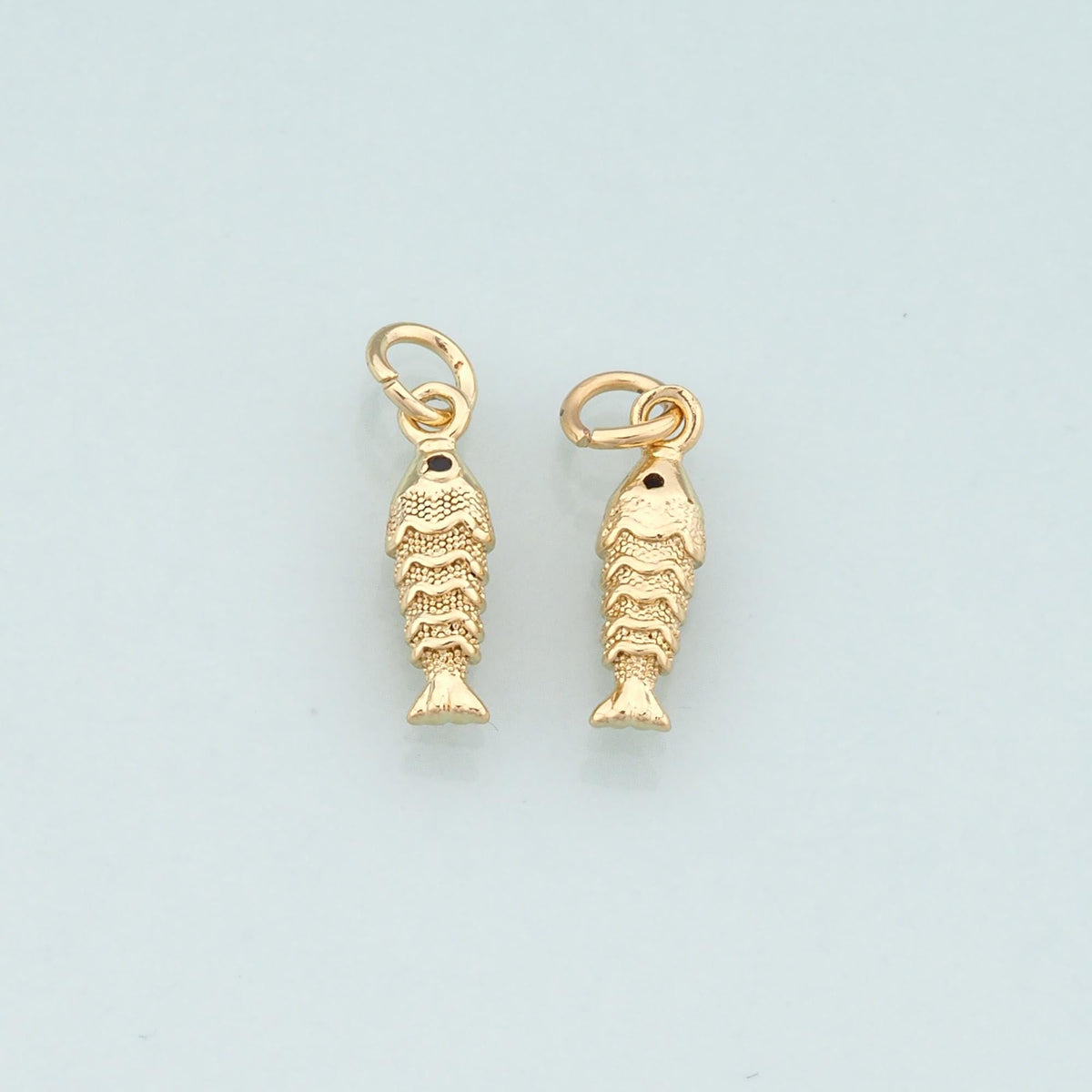 Gold Fish Charms,18K Gold Filled Fish Pendant,Ocean Charm Bracelet Necklace for DIY Jewelry Making Supply