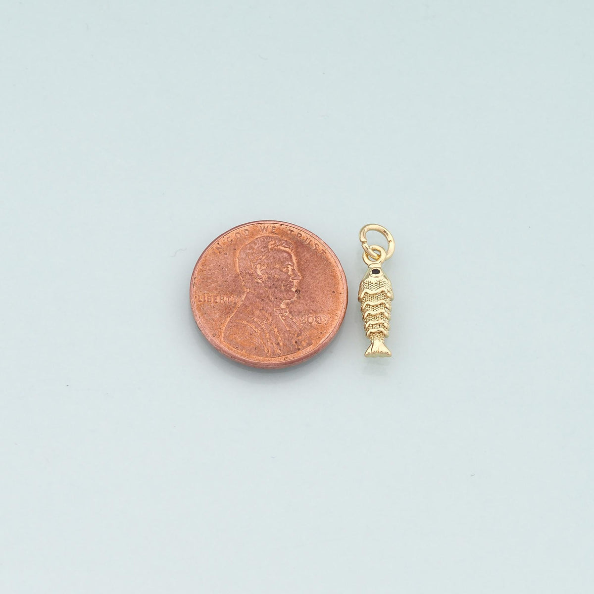 Gold Fish Charms,18K Gold Filled Fish Pendant,Ocean Charm Bracelet Necklace for DIY Jewelry Making Supply