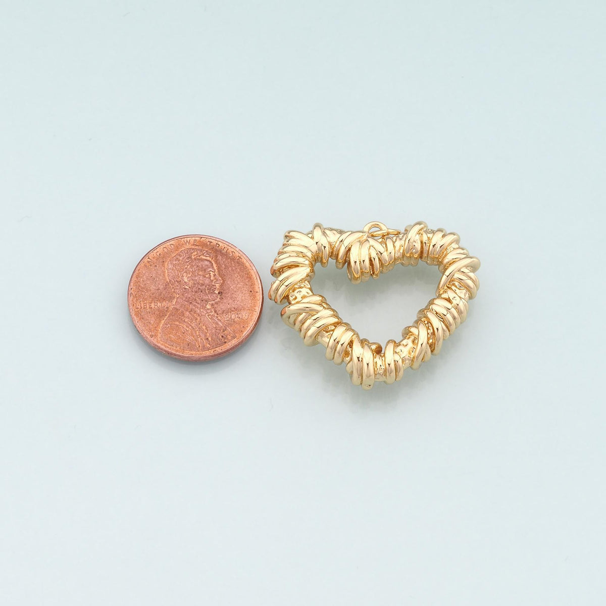 18K Gold Filled Heart Charm Pendant for Jewelry Making