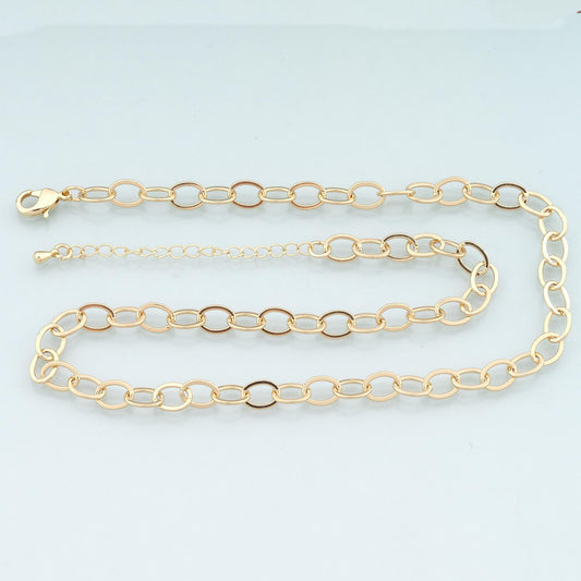 Gold Oval Chain,18K Gold Filled Oval for Necklace Bracelet DIY Jewelry Making Supply