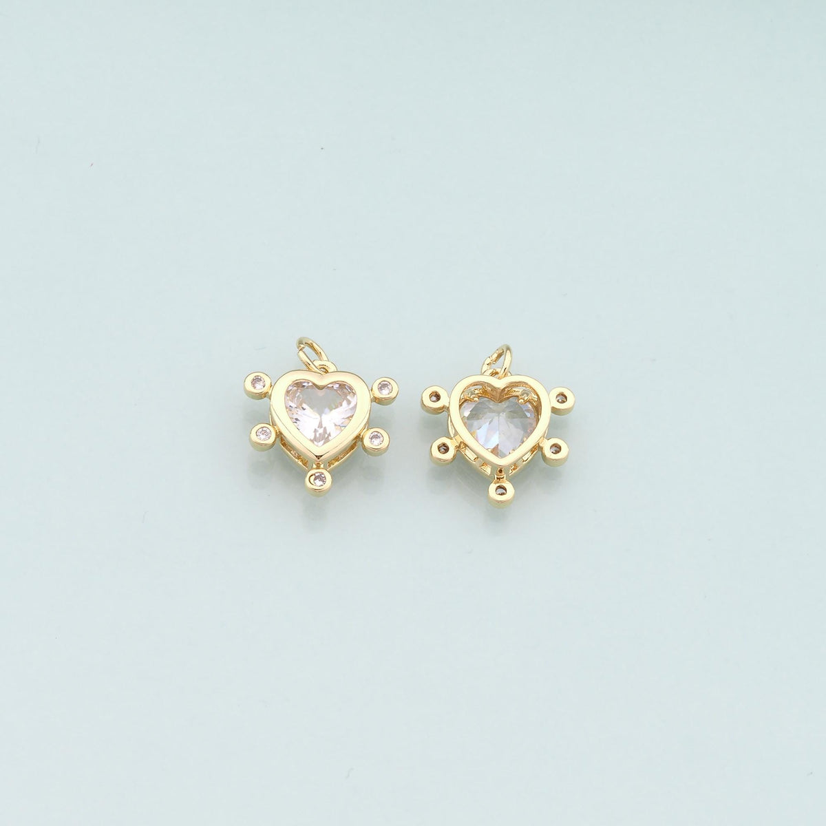 Gold Heart Charms,18K Gold Filled Heart Pendant,Dainty Heart Charm Bracelet Necklace for DIY Jewelry Making Supply