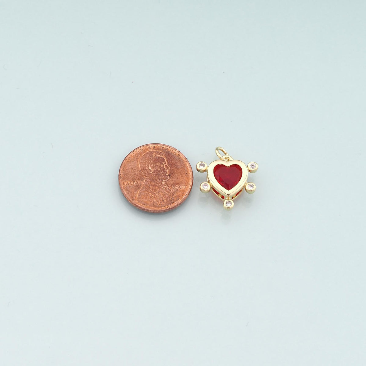 18K Gold Filled Heart Charm Pendant for Jewelry Making