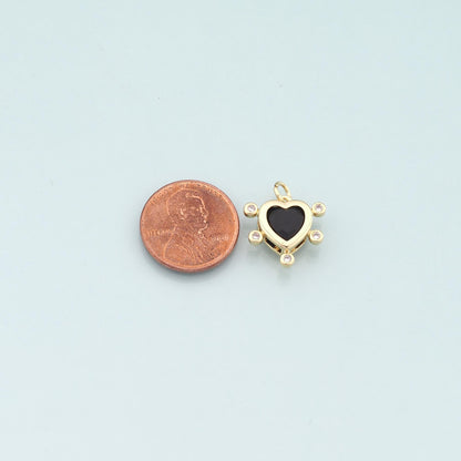 18K Gold Filled Heart Charm Pendant for Jewelry Making