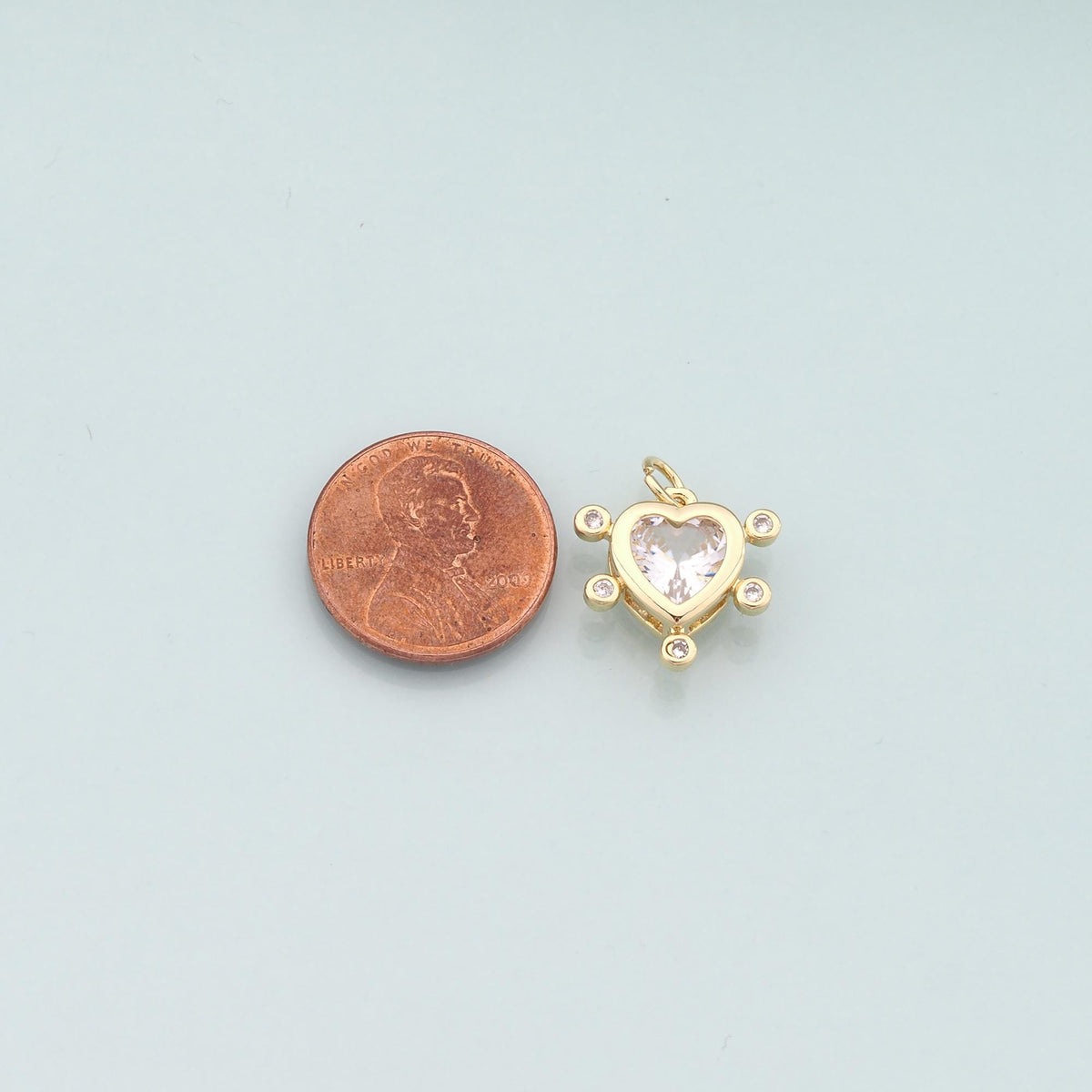 18K Gold Filled Heart Charm Pendant for Jewelry Making