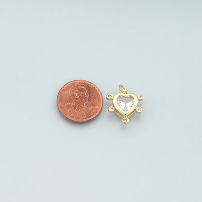 18K Gold Filled Heart Charm Pendant for Jewelry Making