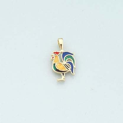 18K Gold Filled Enamel Charm Pendant for Jewelry Making