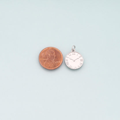 Gold Time Charms,18K Gold Filled Clock Pendant,Clock Charm Bracelet Necklace for DIY Jewelry Making Supply