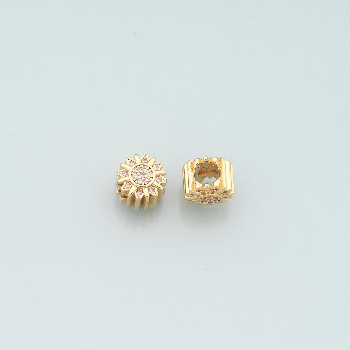Gold Sun Spacer Beads Charms,18K Gold Filled Sun Bracelet Necklace for DIY Jewelry Making Supply