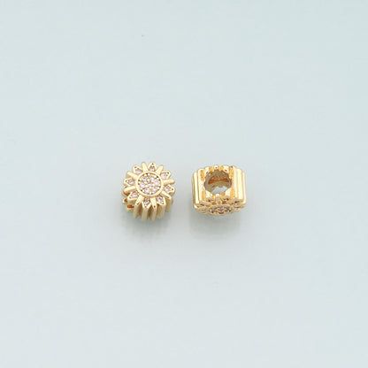 Gold Sun Spacer Beads Charms,18K Gold Filled Sun Bracelet Necklace for DIY Jewelry Making Supply