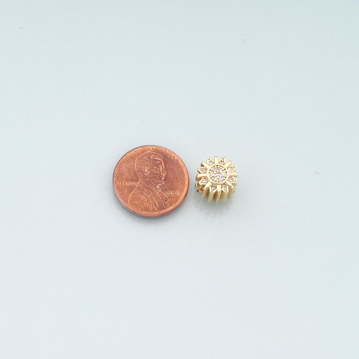 Gold Sun Spacer Beads Charms,18K Gold Filled Sun Bracelet Necklace for DIY Jewelry Making Supply