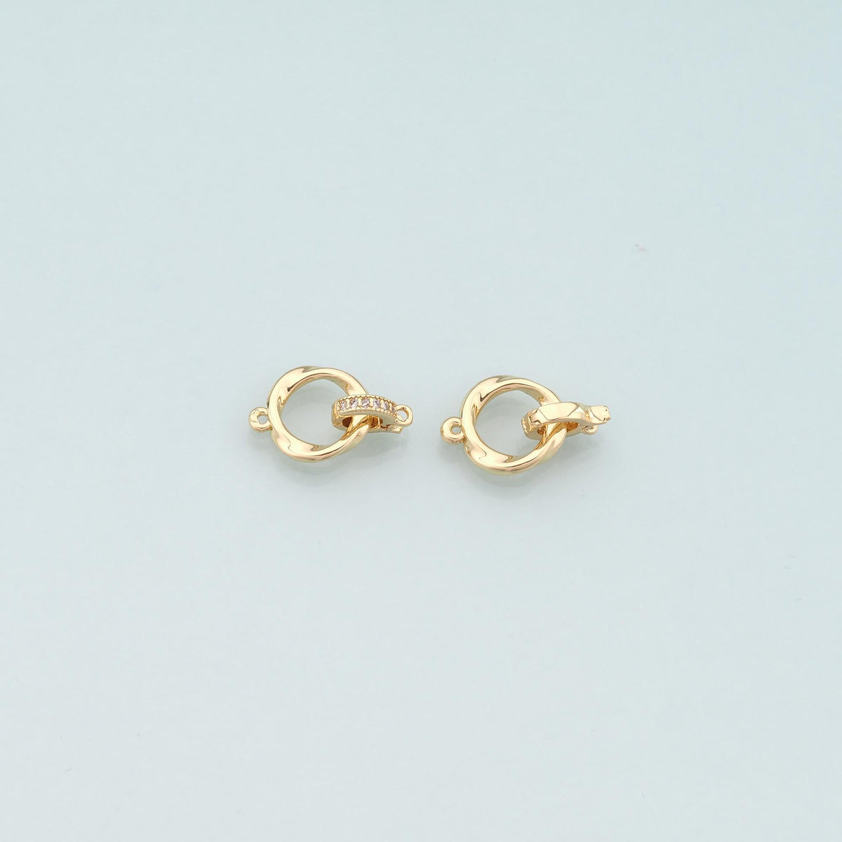 18K Gold Filled Round Carabiner Clasp,Carabiner Lock Connector,Spring Push Gate for DIY Jewelry Clasp Finding Necklace Bracel