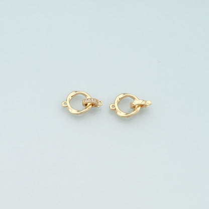 18K Gold Filled Round Carabiner Clasp,Carabiner Lock Connector,Spring Push Gate for DIY Jewelry Clasp Finding Necklace Bracel