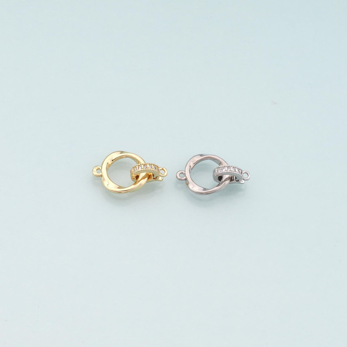 18K Gold Filled Round Carabiner Clasp,Carabiner Lock Connector,Spring Push Gate for DIY Jewelry Clasp Finding Necklace Bracel